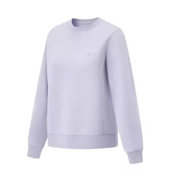 Li-Ning Fitness Series Simple Solid Color Round Neck Pullover Sweatshirt Women tops Sea-Salt-Purple AWDU634-3 S