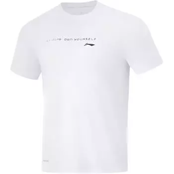 Li-Ning Fitness Series Simple Solid Color Short Sleeve T-Shirt Men Tops White ATSU497-1 M