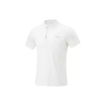 Li-Ning Fitness Series Solid Color Comfortable Fashion Sweat-Absorbing Breathable Short Sleeve Polo Shirt Men tops Off-White APLU123-7 3XL