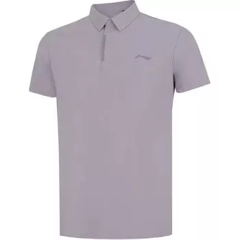 Li-Ning Fitness Series Solid Color Comfortable Breathable Versatile Casual Short Sleeve Polo Shirt Men tops Lobster-Purple APLU151-3 M