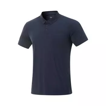 Li-Ning Fitness Series Solid Color Comfortable Breathable Versatile Casual Short Sleeve Polo Shirt Men Polo Shirts Ink-Blue APLV047-11 S