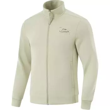 Li-Ning Fitness Series Solid Color Logo Zip Stand Collar Cardigan Sweatshirt Men sweatshirt Ceramic-Secret-Color AWDU179-3 2XL