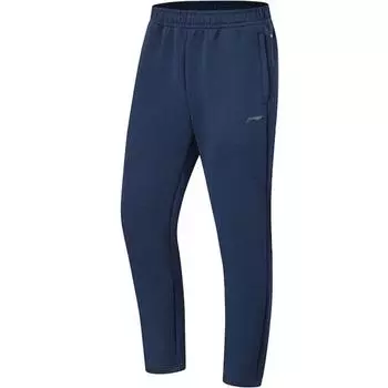 Li-Ning Fitness Series Solid Color Mid Waist Comfortable Simple Breathable Straight Leg Casual Pants Men bottoms Guangdong-Blue AKLTA67-2 3XL
