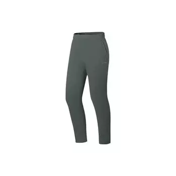 Li-Ning Серия для фитнеса, однотонный принт с маленьким логотипом, прямые бархатные теплые вязаные спортивные брюки, мужские брюки серого цвета AYKSA01-3 3XL