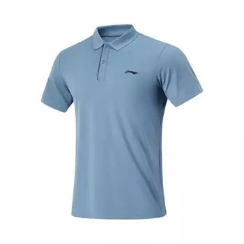 Li-Ning Fitness Series Solid Color Simple Versatile Casual Short Sleeve Polo Shirt Men tops Blue APLU141-4 3XL