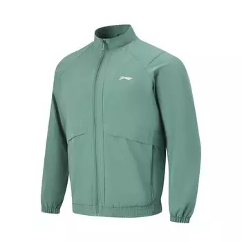 Li-Ning Fitness Series Solid Color Zip Collar Comfortable Breathable Versatile Jacket Men jackets Qianshan-Cui AJDU145-2 L