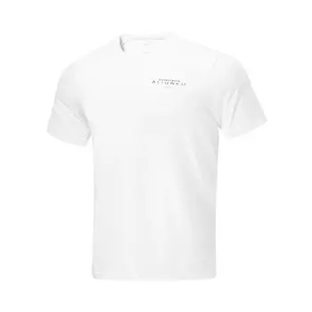 Li-Ning Fitness Series, солнцезащитная быстросохнущая футболка с буквенным принтом и коротким рукавом, мужские топы, стандартный белый ATST505-7 XL