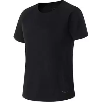 Li-Ning Fitness Series Sports Casual Simple Solid Color Short Sleeve T-Shirt Women Tops Black ATSU016-5 M