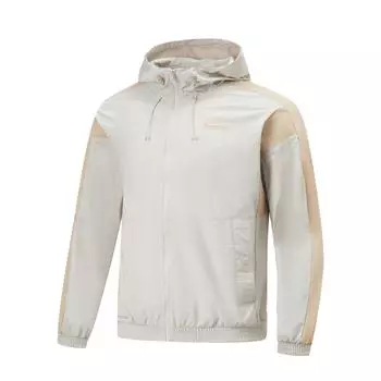 Li-Ning Fitness Series Sports Casual Simple Solid Color Loose Hooded Windbreaker Men Outerwear Mica-Gray AFDU061-8 XL