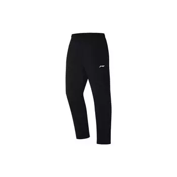 Li Ning Fitness Series SS22 однотонные быстросохнущие прохладные прямые длинные трикотажные спортивные брюки мужские брюки черного цвета AYKT535-1 XL
