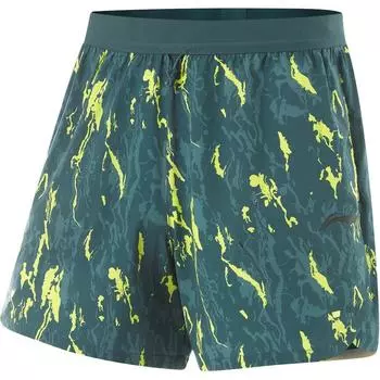 Li Ning Fitness Series, удобные повседневные минималистичные спортивные шорты с логотипом бренда, мужские шорты облачно-зеленого цвета AKSU411-5 M