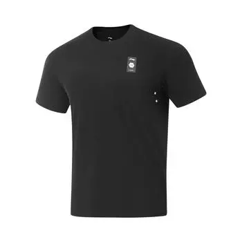 Li-Ning Fitness Series Versatile Casual Fashion Quick-Dry Cool Round Neck Short Sleeve T-Shirt Men Tops Black ATSV695-1 L