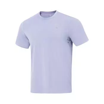 Li-Ning Fitness Series Versatile Casual Quick-Dry Fashion Cool Round Neck Short Sleeve T-Shirt Men Tops Misty-Purple ATSV695-4 M