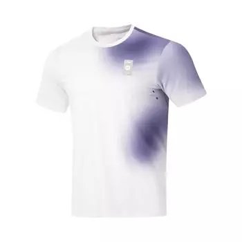 Li-Ning Fitness Series Versatile Fashion Casual Quick-Dry Cool Round Neck Short Sleeve T-Shirt Men Tops Blue ATSV695-3 L