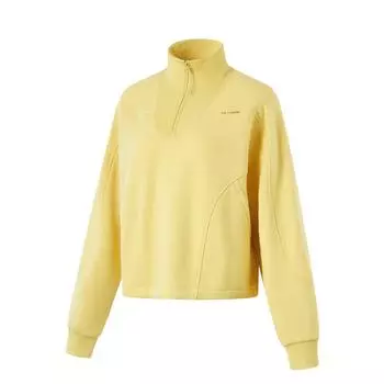 Li Ning Fitness Series влагоотводящая термоудобная повседневная флисовая простая толстовка с высоким воротом Dopamine для женщин AWDU558-5 S