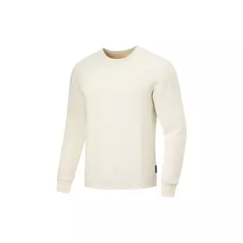 Li-Ning Fitness Series всепогодный однотонный свитшот с круглым вырезом мужские топы молочно-белый AWDT737-2 2XL