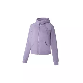 Li-Ning Fitness Series Zipper Solid Color Long Sleeve Hoodie Women hoodies Smoky-Purple AWDT120-6 XL