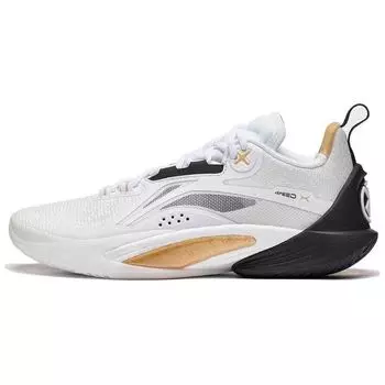 Li Ning Flash 10 Bounce Technology Легкие, устойчивые, прочные, дышащие, низкие баскетбольные кроссовки для мужчин, белые, черные ABAT085-5 47