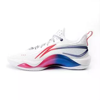 Li Ning Flashing CBA Guangzhou Long Lions PE удобные универсальные нескользящие низкие баскетбольные кроссовки унисекс белые синие ABPU001-13 45