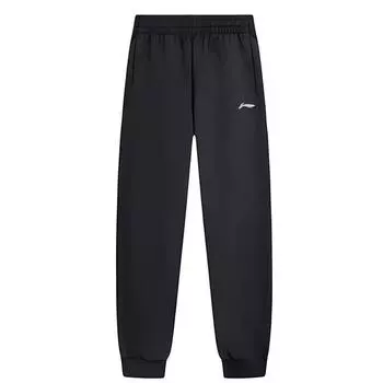 Li-Ning Fleece Lined Warm Cuffed Casual Comfortable Knitted Sports Pants Men bottoms Black AKLT553-3 L