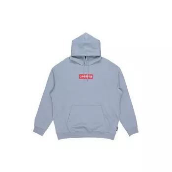 Li-Ning Fleece Sports Casual Embroidered Logo Hoodie Unisex Hoodies Firestone-Blue AWDR569-3 XL