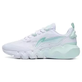 Li Ning Flex Удобные повседневные нескользящие износостойкие низкие спортивные туфли женские кроссовки белые синие AGLT114-3 36