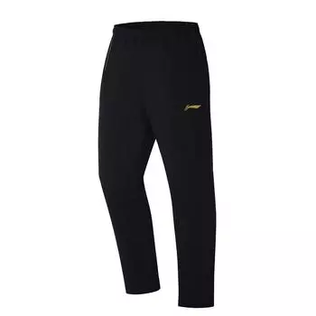 Li Ning флисовая подкладка плотные теплые однотонные повседневные эластичные спортивные брюки для фитнеса с девятью точками унисекс брюки черного цвета AYKT315-1 XL