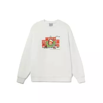 Li-Ning Флисовая теплая толстовка с принтом Pixel Fun, унисекс, белая AWDRD72-1 XXL