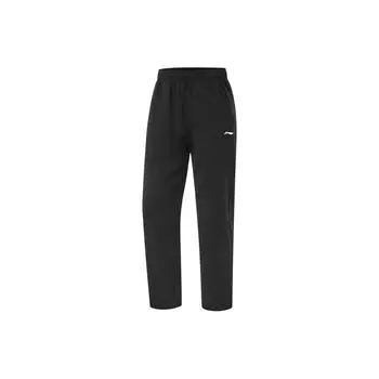 Li Ning флисовые прямые штаны молодежные трикотажные спортивные брюки унисекс черные AKLUE47-1-2 XL