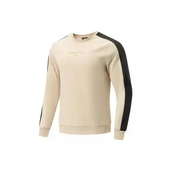 Li-Ning Флисовый теплый пуловер с принтом букв Fitness Series, мужская толстовка Fog-Khaki AWDT733-6 XL