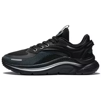 Li Ning Flow Cloud Fabric Reflective Trendy Sports Shock Absorbing Non-Slip Wear Resistance Low Top Casual Shoes Men sneakers Black AGLS007-1 39