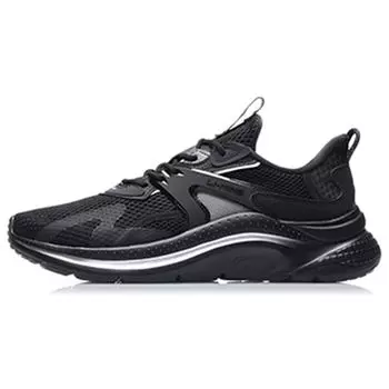 Li Ning Flow Cloud Fabric Synthetic Leather TPU Sports Casual Non-Slip Wear Resistance Lightweight Low Top Running Shoes Men sneakers Black AGLR033-4 41