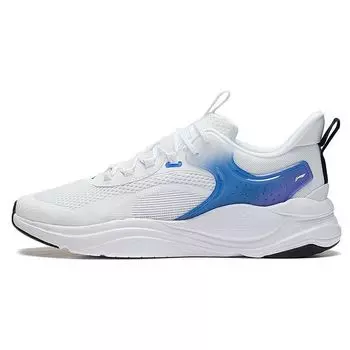 Li Ning Flow Cloud нескользящие износостойкие низкие спортивные повседневные туфли мужские кроссовки белые синие AGLS059-3 43