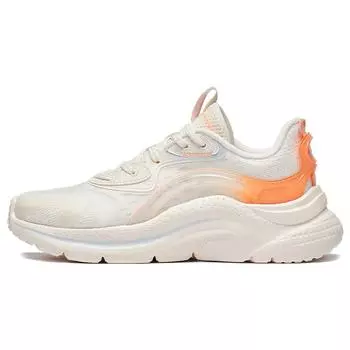 Li Ning Flow Cloud прочные дышащие нескользящие низкие спортивные повседневные туфли женские кроссовки белые оранжевые AGLT030-4 40
