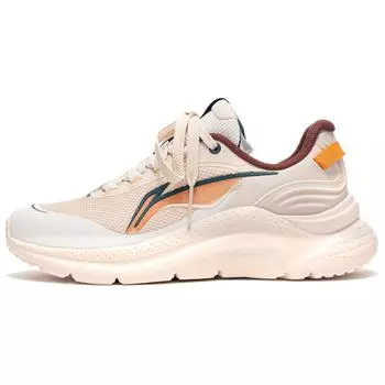 Li Ning Flow Cloud Удобные Универсальные Прочные Нескользящие Низкие Повседневные Кроссовки для Бега Мужские кроссовки Розовые Белые ARSV043-2 39