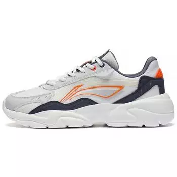 Li Ning Flow Rock Удобные повседневные низкие спортивные туфли мужские кроссовки белые серые AGCS267-1 41