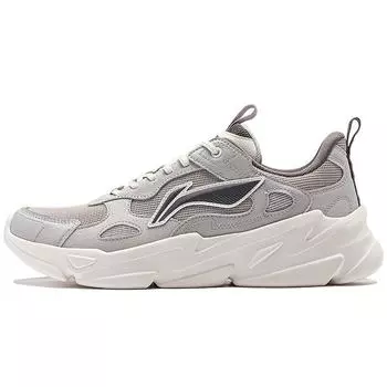 Li Ning Flowing Fire Fabric Synthetic Leather Retro Dad Shoes Mesh Non-Slip Breathable Low-Top Casual Shoes Men sneakers Gray AGCT387-2 43