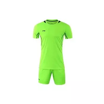 Li Ning Football Series Logo Solid Color Training Sports Suit Men Sportswear Fluorescent-Green AATK133-6 S