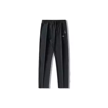 Li Ning Football Series однотонные легкие дышащие эластичные трикотажные спортивные брюки мужские брюки черного цвета AYKS473-1 XXL
