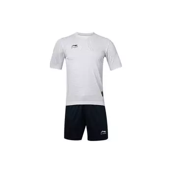 Li Ning Football Series Training Sports Integrated Weave Competition Casual Sports Suit Men suit Standard-White AATR043-1 M