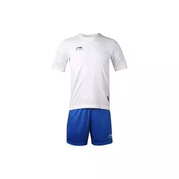 Li Ning Football Series Training Sports Integrated Weaving Competition Suit Мужской костюм Белый Кристально-Голубой AATR043-9 XXL