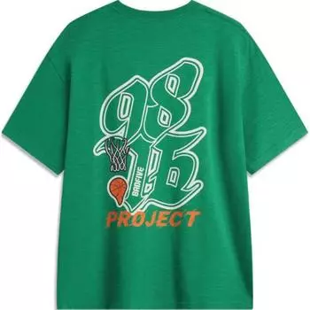 Li-Ning Футболка Anti-Five Series с круглым вырезом и принтом в виде буквы, удобная, дышащая, универсальная, свободная, с коротким рукавом, мужская, топы, цвет Cool-Pine-Green AHSU577-1 M