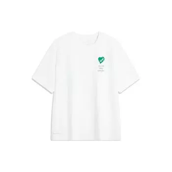 Li-Ning Футболка Cooling Tea, быстросохнущая, из прохладного шелка, спортивная, повседневная, с круглым вырезом, однотонная, с принтом, с заниженной линией плеч, женские топы AHSU658-1 S