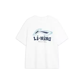 Li-Ning Футболка Cooling Tea, быстросохнущая, освежающая, антибактериальная, повседневная, модная, удобная, однотонная, с коротким рукавом, спущенным плечом AHSU711-2 S