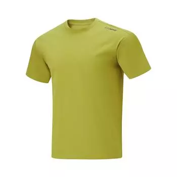 Li-Ning Футболка Cooling Tea T Ice Silk Quick-Dry Cool, однотонная, с круглым вырезом, повседневная, спортивная, с коротким рукавом, мужская, цвет водно-мохово-зеленый ATSU731-4 M