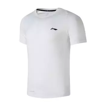 Li-Ning Футболка Fitness Series с круглым вырезом и коротким рукавом, однотонная, мужская, белая ATSU917-2 XL