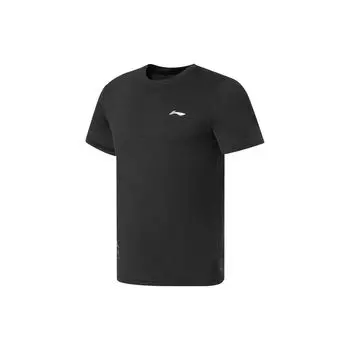 Li-Ning Футболка Fitness Series Ss23 с логотипом, однотонная, с круглым вырезом, мужская, черная ATST615-1 XL