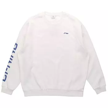 Li-Ning Футболка из флиса с круглым вырезом и большим логотипом, мужские топы, белая AWDS469-3 XXL
