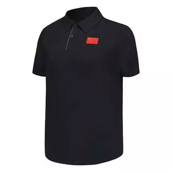 Li Ning Футболка-поло с принтом логотипа, удобная, легкая, универсальная, повседневная, с коротким рукавом, унисекс APLV441-1 S