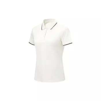 Li-Ning Футболка-поло с простым логотипом, женские топы, цвет Off-White APLT114-1 M